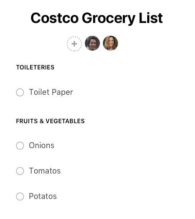 Shared grocery list on Any.do